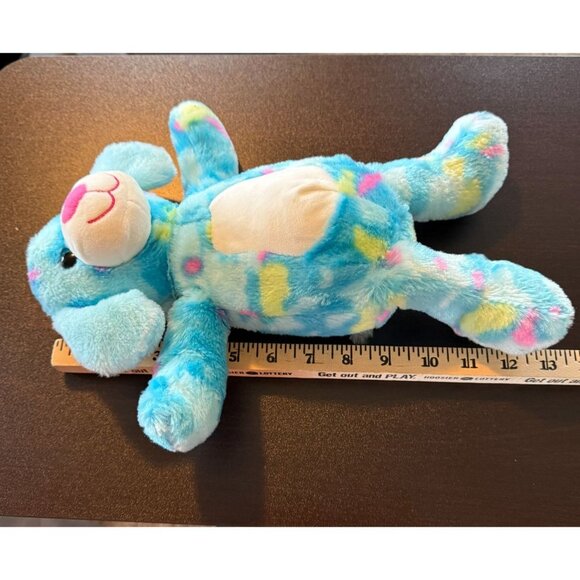 RMS Int'l Colorful Plush Puppy Dog Stuffed Animal 12" Blue Pink White Yellow Toy - Picture 6 of 6